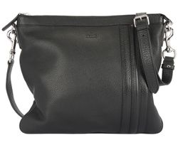 Vintage Messenger Bag, Leather, Black, 213317, DB, 3*